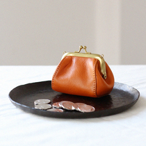 Boom Light Retro Hand Small Zero Wallet Plant Tannic Leather Mini Cute Mouth Gold Clip Coins Bag Mouth Red Jewellery Containing bag