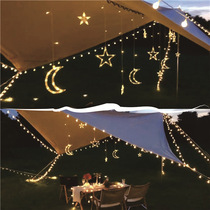 Sky Curtain String Light Outdoor Camping Supplies Tent Hanging Accessories Ambience Stars Moon Lights Decorative Lights String Camp Equipment Grand