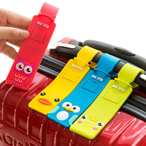 Cartoon Korean creative cute silicone flight attendant luggage tag tag boarding pass suitcase hang tag check-in tag
