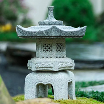 Japanese-style stone lantern courtyard stone lamp antique outdoor garden hotel decorative lawn lamp stone carving stone stone bowl flowing water decoration
