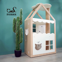 CatS Cat Furniture Wizard of Oz Color-color wooden house Cat Climbing Frame Wooden Cat House Sisal Cat Catch Post