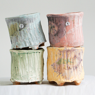 一卌 竹筒 多肉花盆 有肌理 口径8cm 一物一拍