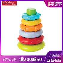 infantino American baby Tino stacked music childrens puzzle rainbow tower ferrule baby early education baby toys
