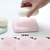 Japanese creative soap dish diatomaceous earth absorbent soap box Square round drain toilet Bathroom soap box soap holder