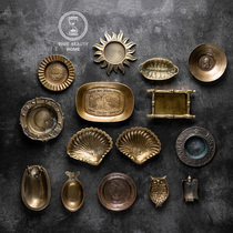12 8 Fine L Group European Antique VINTAGE VINTAGE Brass Plate Decorative Ornaments Home Decoration Soft Clothes INS