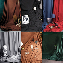 Black gray orange opaque photo background cloth floral art live short video volg photography props hanging cloth