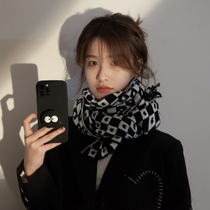 Civil & Kivan net red love smiling face chessboard plaid scarf female students Joker warm knit scarf
