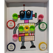 Turn waste into treasure Waste utilization environmental protection manual garbage classification Balloon robot Bottle cap painting semi-finished products