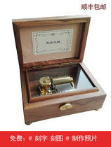 30-tone clockwork manual wooden music box custom song photo track metal mechanical music box