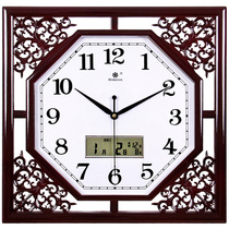 Quartz clock watch Chinese hanging watch hanging creative new wall calendar Home electronic living room square clock wall clock vintage