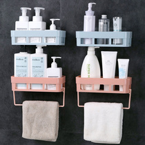 Home home hole-free bathroom shelf Bathroom wall storage basket Wall soap rack Towel rack storage rack