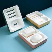 Home double soap box large dormitory laundry soap storage box home creative double drain soap box rack