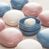 Bubble Bear travel soap box with cover Waterproof soap box Toilet creative drain soap box Travel portable soap holder