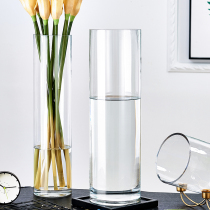 Extra large floor vase glass transparent ornaments water rich bamboo water Bamboo Bamboo Rose lily flower arrangement living room household