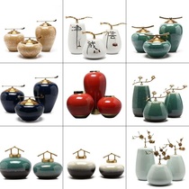 New Chinese style ceramic indoor storage jar ornaments creative model house home living room wine cabinet TV cabinet soft decorations