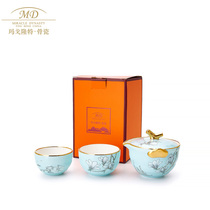 Margolonte one pot two cups portable travel tea set kung fu tea set household tea set gift tea set
