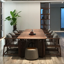 New Chinese Conference Table North American Black Walnut Meeting Table Long Table Office Negotiation Reception Table Zen Workbench