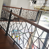  Light luxury modern wrought iron balcony bay window guardrail Attic decoration Corridor railing Indoor restaurant simple stair handrail