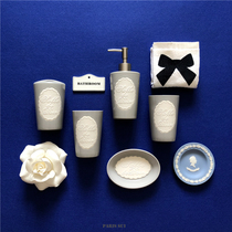Bathroom five-piece set toothbrush cup American European Nordic wash set bathroom kit ceramic mouthwash Cup soap dish