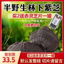 Ganoderma lucidum 500g one catty natural Changbai Mountain flat cover purple Ganoderma lucidum whole branches can be sliced to make tea Nyingchi wild Ganoderma lucidum