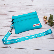 Mobile phone bag hanging neck with hanging rope wallet integrated bag multifunction card bag men and women sugar fruit color documents zero money small bag