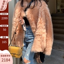 Dearhua small flower home imported from Spain Tuscany fur one piece thin fur coat q156