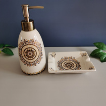Nordic ins ceramic shower gel hand sanitizer bottle soap box two-piece American soap dispenser lotion bottle soap box