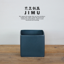 Square simple ceramic flower pot Nordic style indoor non-porous green grass hydroponic basin color glaze solid color