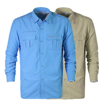 Outdoor OEM factory produced spring and summer tear resistant sunscreen breathable long sleeve quick-drying shirt quick-drying shirt mens size