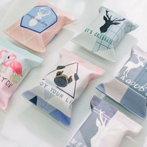 Car tissue cover cute tissue bag cloth art Nordic ins car creative tissue box living room light luxury marriage
