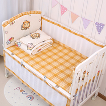 Baby childrens summer bed splicing beds in bed with 3D ventilation and air - ventilation elastic net eye against collision pure cotton