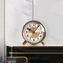 Small Block Clock Bell minimalist desktop Home Desktop Euro style retro Creative fashion Living room Pendulum Clock Table Muted