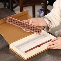 Mahogany household indoor reclining incense box Zen agarwood sandalwood stove line incense insert Solid wood incense burner incense holder Tea ceremony