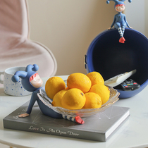 Mie Home Creative Elf Glass Fruit Plate Home Living Room Coffee Table Storage Candy Snacks Decoration Ornaments