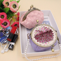 Small Bag Woman Knit Mini Zero Money Bag Lady Pearl Short Chain Handbag Mouth Gold Coin Packet Data Line Containing Bag