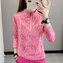 Quick-drying T-shirt womens long sleeve collar spring and summer New Outdoor Womens coat mountaineering sports anti-ultraviolet quick-drying clothes