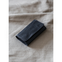 Ancient ostomy layer of cow leather male and female key bag Mini genuine leather large capacity Multi-functional car key cover handmade small bag