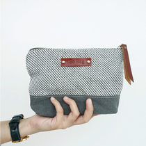 sobog 100 hitches handpicked cloth bag womens Korean version phone bag day system plaid retro bag zipped bag zipped zero wallet woman