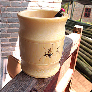 笔筒竹笔筒雕刻笔筒竹制笔筒装笔竹筒书房四宝碳化笔筒筷子筒包邮