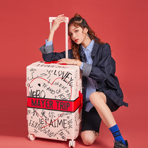 (My pocket)Custom graffiti suitcase Female ins password suitcase Small lightweight trolley boarding box