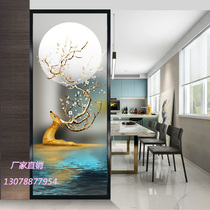 Light luxury simple tempered glass living room screen partition wall Abstract entry entrance Modern wet and dry area translucent background