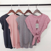Cation deodorant summer thin short sleeve quick-drying T-shirt loose strap yoga suit sexy back fitness top female