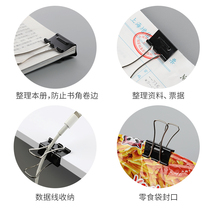 Japan PLUS Pulex long tail clip Labor-saving dovetail clip Black office folder Stationery multi-function large small long tail clip Iron clip Stainless steel ticket clip Phoenix tail clip fish tail clip