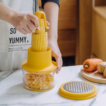 Tree multifunctional corn peeling machine creative kitchen gadget peeling corn kernels household granulator threshing machine