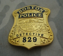 Boston Detective Metal Badge No. 829 Pure Copper