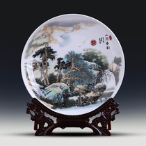 Jingdezhen ceramic hanging plate decorative plate modern Chinese home accessories living room TV cabinet crafts ornaments