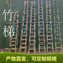 Bamboo ladder Bamboo ladder Electric engineering attic ladder construction insulation electrical ladder 2 meters 3 meters 4 meters straight ladder