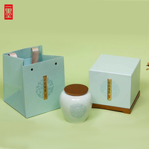 Time taste Spring tea New tea packaging box Green tea Rock tea Universal half-catty loose tea Porcelain pot Tea pot gift box One ink