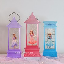 Girl's Birthday Gift Princess Elsa Wind Lamp Music Box Rotating Crystal Ball Music Box Snow Windmill to Send Children