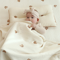 mielmom Korean children bear air conditioner covered by baby cotton gauze blanket baby nap quilt